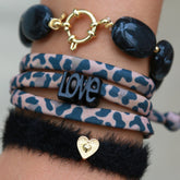 Conjunto de pulsera leopardo negro